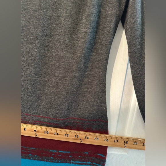 PLENTY by Tracy Reese Anthropologie Small Color Block Mini Sweater Dress Deep V - Picture 11 of 13